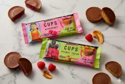 Скуид Гейм КЪПС малина / фъстъчено масло 40гр